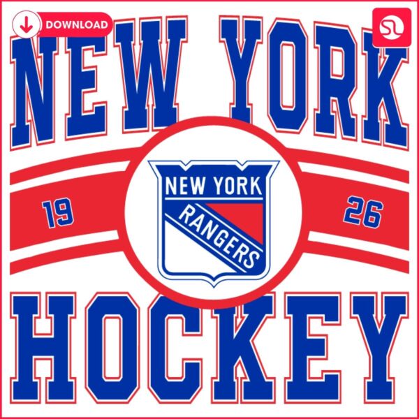 Retro 1926 New York Rangers Hockey Logo SVG